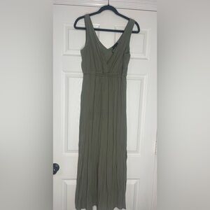 Shinestar Long Sleeveless Olive Green Dress Size large